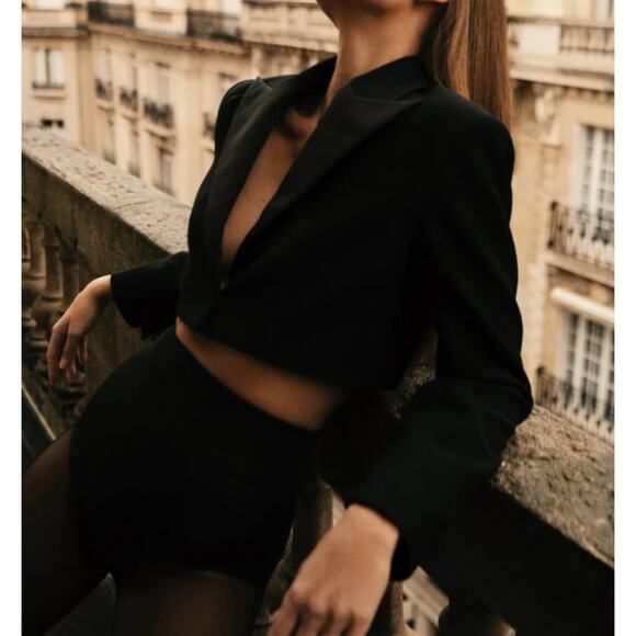 Sans Faff Women's Black Antonia Cropped Jacket Size M - Picture 1 of 12